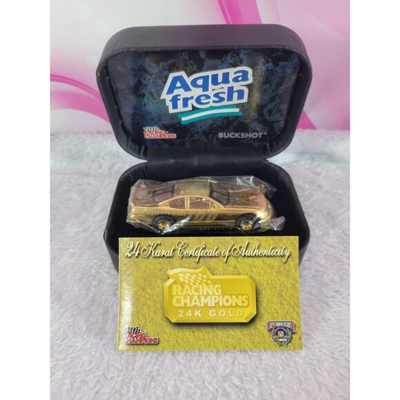 1998 Racing Champions 24k Gold Plated Car Buckshot Jones 00 Aquafresh 1:64 - Picture 1 of 7